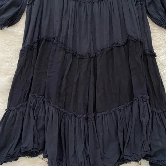 NWT Free People Black In The Moment Boho Midi Dress Large - Picture 5 of 7